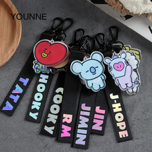 YOUNNE 1PC Fashion Kpop BTS BT21 Laser Lanyard Creative Bags Accessories TATA COOKY SHOOKY Cute BackPack Ribbon Pendant 2024 - buy cheap