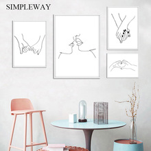 Póster de lona abstracta con dibujo de líneas, pintura impresa de Arte de pared Simple minimalista, decoración nórdica, imagen moderna para sala de estar 2024 - compra barato