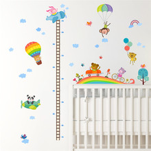 Цветные настенные наклейки с воздушным шаром, измеряющие рост, для детской комнаты, с графикой роста, настенная наклейка, постер 2024 - купить недорого