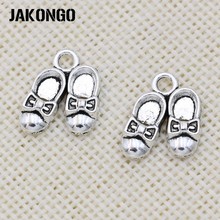 JAKONGO Antique Silver Plated Bow Shoes Charms Pendant for Jewelry Making Bracelet Accessories DIY Handmade 18x15mm 20PCS/lot 2024 - buy cheap