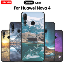 JURCHEN New Printing Matte Cover For Huawei Nova4 Case Fashion Silicone Soft Phone Case For Huawei Nova 4 Capa Coque HuaweiNova4 2024 - buy cheap