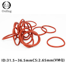 5PCS/lot Red Silicon Rings Silicone O ring Sealing 2.65mm Thickness ID31.5/32.5/33.5/34.5/35.5/36.5mm Rubber O-Ring Seal Gasket 2024 - buy cheap