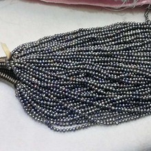 wholesale 12strands 3-3.5mm black freshwater pearl strings potato shape 2024 - buy cheap