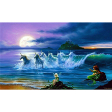 DIY Diamond Painting Cross Stitch 3D Diamond Embroidery Mermaid Horse Needlework Diamond Mosaic Pictures Of Rhinestones A7821R 2024 - buy cheap