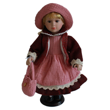 Figura de niña de porcelana victoriana, 40cm, con soportes de exhibición 2024 - compra barato