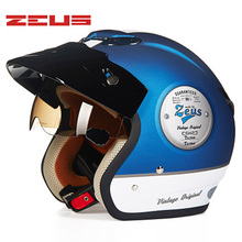 ZEUS открытым лицом 3/4 мотоцикл мотокросса Каско Capacete шлем для скутера шлем винтажный Ретро мотоциклетный безопасный мотоциклетный шлем 2024 - купить недорого