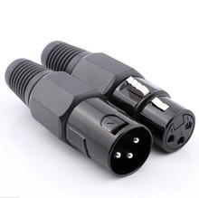 Swiss Card Lennon Preto XLR 3-pin Connector/3-pin Microfone Jack/Kara OK Plugs/Speaker Plug Macho E Fêmea Bumbum 2024 - compre barato