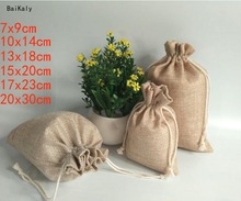 5pcs Burlap Hessian Jute Gift Candy Packaging Bags Wedding Party Favor Bags Birthday Supplies Drawstring Jute Gift Bag Pouch 2024 - buy cheap