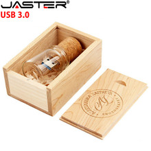 JASTER-unidad flash USB de corcho de madera 3,0, pendrive de 4GB, 8GB, 16GB, 32GB y 64GB, regalo botella de boda con el logotipo del cliente 2024 - compra barato