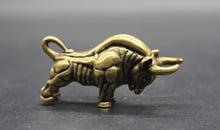 ( mini ) Delicate Interesting Chinese Old-style Brass Mighty Ox Auspicious Statue 2024 - buy cheap