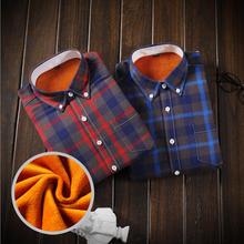 Winter Shirt For Men Plaid Shirts Thick Warm Fleece Pure Cotton Casual Shirt Men Camisa Masculina Chemise Homme Size M-5XL 2024 - buy cheap