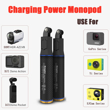 For GoPro insta360 ONE R/X 2 Selfie Stick Charging Monopod Power Bank For DJI Osmo Action Pocket GoPro Hero10 9 8 7 6 5 4 Camera 2024 - buy cheap