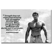 NICOLESHENTING Arnold Schwarzenegger Bodybuilding Motivational Quote Silk Poster 12x18 24x36inch Inspirational Wall Picture 05 2024 - buy cheap
