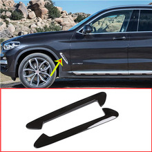 Guarnição para saída de ar lateral do carro, 2 peças de plástico abs estilo fibra de carbono para bmw x3 g01 x4 g02 2018 2024 - compre barato