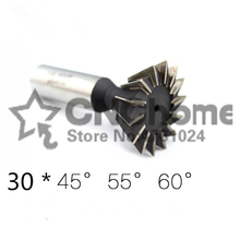 2PCS 30*45/30*55/30*60 degrees high speed steel straight shank dovetail milling cutter, HSS straight shank milling cutter 2024 - buy cheap