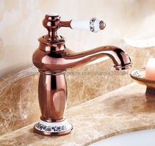 Cuarto de baño de oro Color de rosa Grifo de lavabo de latón de un baño con lavabo grifo mezclador frío y caliente agua Nnf502 2024 - compra barato