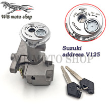 motorcycle scooter ignition switch power door lock set for Suzuki Address V125 G V125S Theft proof magnetic cover front lock 2024 - buy cheap