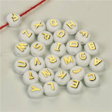 Gold 100PCS Mixed Alphabet Letter Beads White Acrylic Beads For Jewelry Making 10mm Spacer Beads For Needlework 2024 - buy cheap