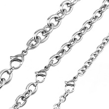 100% Stainless Steel 4/6/8mm Width Silver Color DIY Rolo Link Chain Necklace Bulk Acero Inoxidable Cadenas Wholesale 10pcs 2024 - buy cheap