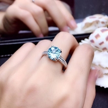 Grace-anillo cuadrado de Plata de Ley 925 con gemas de topacio, anillo de piedras preciosas naturales con gemas de topacio y fuegos artificiales en color azul cielo, para mujeres y niñas 2024 - compra barato