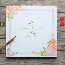 Livro de assinaturas personalizado floral branco para casamento, álbum de fotos personalizado, chá de bebê, aniversário da festa, presente 2024 - compre barato