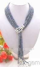 Ожерелье с белым жемчугом и черным жемчугом LL <0917 2024 - купить недорого