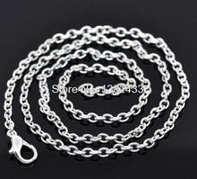 12PCs Antique Silver Plated Lobster Claw Clasp Link Chain Necklaces Pendants 18" 2024 - buy cheap