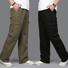 Lançamento outono moda masculina calças de algodão casuais soltas retas plus size xl 2xl 3xl 4xl 5xl 6xl 2024 - compre barato