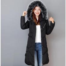 Jaqueta grossa comprida com capuz feminina, casaco longo, justa, de alta qualidade, nova coleção de inverno quente 4 cores 2024 - compre barato