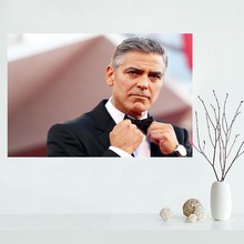Custom George Clooney Poster Wall For Living Room Art Poster Decoration Silk Fabric Bright Smooth No Frame Morden Print Wall 2024 - buy cheap