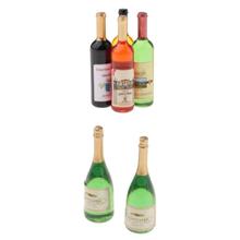 6 Pieces Wine Champagne Bottles Wine Bottles Pub Bar Decor for 1/12 Scale Dollhouse Kitchen Dining Room Miniatures Accessories 2024 - buy cheap