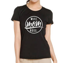 Жена мама Boss футболка летние хипстерские Для женщин топы с короткими рукавами черный, белый цвет лозунг tumblr женская футболка в стиле Харадзюку; 2018 Новый 2024 - купить недорого