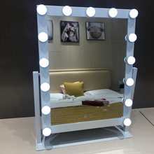 Светодиодное зеркало с 15 лампочками, портативное зеркало принцессы, косметическое зеркало, туалетный свет, 3 цвета, зеркало для макияжа, регулируемый сенсорный экран 2024 - купить недорого