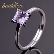 Buulooai классический натуральный Фиолетовый аметист кольцо Твердые 925 пробы серебро ювелирные украшения для женщин 2024 - купить недорого