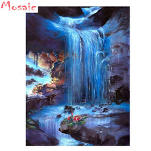 Waterfall diamond Mosaic DIY diamond Painting Cross Stitch Decorative embroidery full square/round Rhinestone painting landscape 2024 - buy cheap