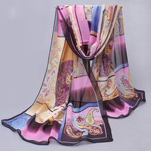 Chiffon silk scarf scarf female summer and autumn all-match scarf long Polyester air conditioning cape silk scarves shawl 2024 - buy cheap