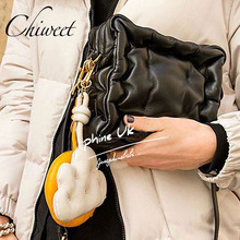 Designer Brand Chubby Cube Women Bags Pleated Simple Small Messenger Bags Luxury High Quality Soft Leather Handbags Shoulder Bag 2024 - buy cheap