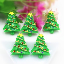 10pcs/lot kawaii flat back resin Christmas tree DIY resin cabochons accessories about 25mm 2024 - buy cheap