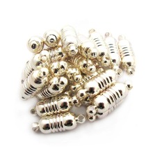 TOAOB 12pcs 16.5x6mm Silver Jewelry Bracelet Necklace Chain Round Beads Magnetic Clasp Connectors Making Fittings 2024 - buy cheap
