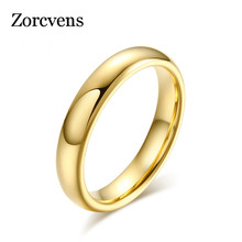 ZORCVENS-anillos de tungsteno puro para hombre y mujer, 100% de moda, 6MM de ancho, Color dorado, joyería de boda 2024 - compra barato