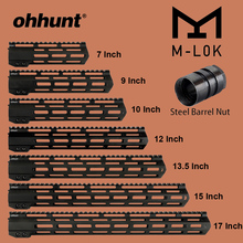 Ohhunt M-LOK táctico barandilla de 7 "9" 10 "12" 13,5 "15" 17 "M libre flotador Picatinny Rail soporte con tuerca de barril de acero 2024 - compra barato