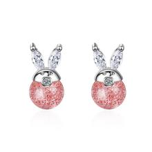 Pendientes de tuerca de circonita con orejas de conejo para mujer, joyería creativa, regalo para fiesta, SAE305 2024 - compra barato