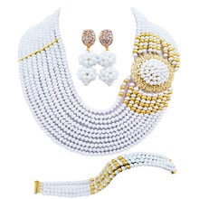 Classic White African Wedding Beads Nigerian Necklace Costume Jewelry Set Crystal Bridal Party Jewelry Sets 10DPH10 2024 - buy cheap