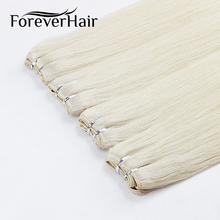 FOREVER HAIR 100g/pc 16" 18" 20" Real Remy Human Hair Weave Natural Straight Hair Extensions Weft Platinum Blonde Color Bundles 2024 - buy cheap