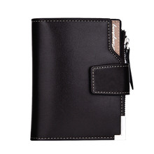 Men Fashion Solid Color Hasp leather men wallets purse short male clutch leather wallet mens money bag carteira 2024 - buy cheap