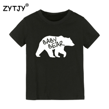 Camiseta infantil com estampa de letras do urso, camiseta para meninos e meninas, roupas engraçadas 2024 - compre barato