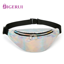 Digerui-bolsa de ombro com laser holográfico feminina, para viagem, bolsa de cintura fina e brilhante, neon, pu, para mulheres 2024 - compre barato