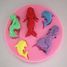 New New Pretty Mermaid Shaped 3d Silicone Cake Fondant Mold, Cake Decoration Tools, Soap, Candle Moulds 2024 - buy cheap
