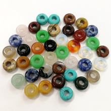 Fashion natural mixed round stone beads charms good quality big hole beads 10mm for jewelry making 50pcs wholesale free shipping 2024 - buy cheap