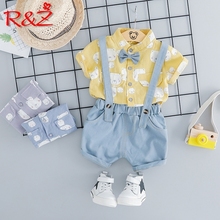 2019 Summer Kids Clothing Short Sleeve Shirt T-Shirt Bib Set 2 Piece Set Infant 0-4 Year Old Baby Suit Детская Одежда 2024 - buy cheap